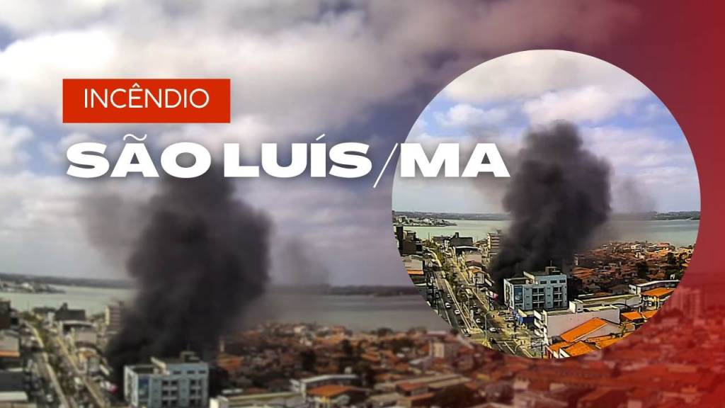 Incêndio gera grande volume de fumaça preta no Maranhão