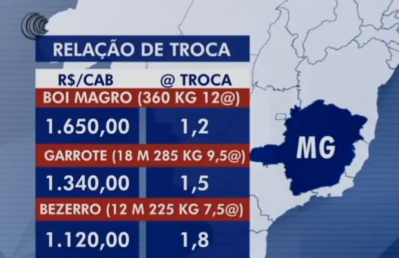 Queda semanal de 0,3% nos preços dos animais de reposição