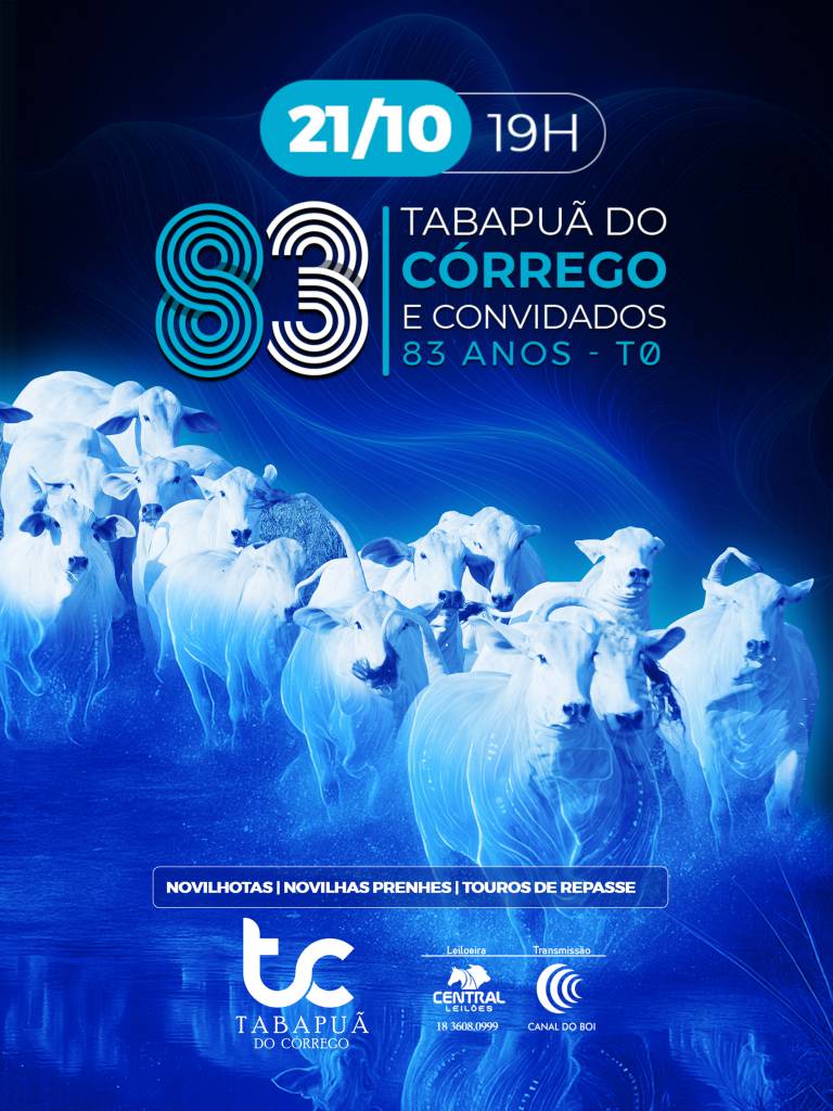 Leilão T-0 Tabapuã do Córrego e Convidados hoje às 19h no Canal do Boi 