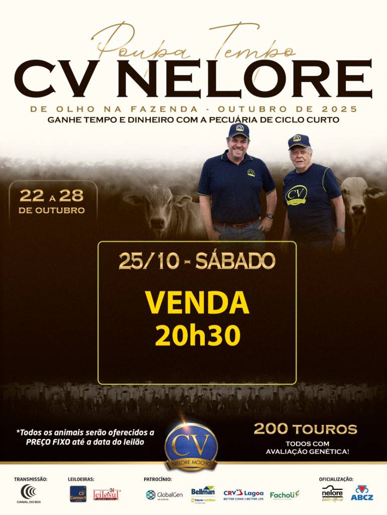 De Olho na Fazenda Poupa Tempo Nelore CV hoje no Canal do Boi