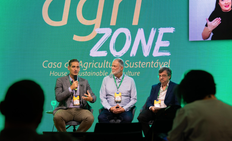 Mapa destaca sistema de plantio direto em painel na AgriZone durante a COP 30