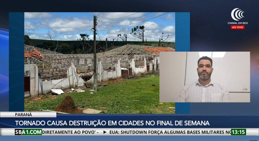Instabilidade atmosférica provoca tornado e destruição no Paraná