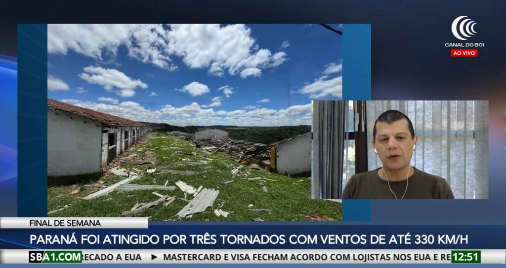 Tornado no Paraná destrói lavouras e pode obrigar produtores a replantar culturas