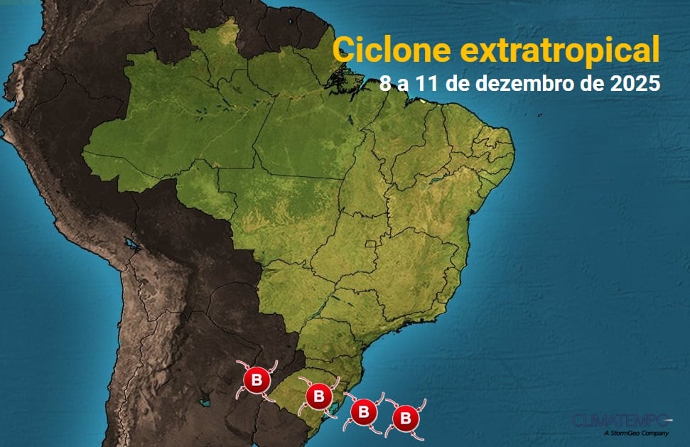 Ciclone extratropical deixa parte do Brasil em alerta nesta terça-feira