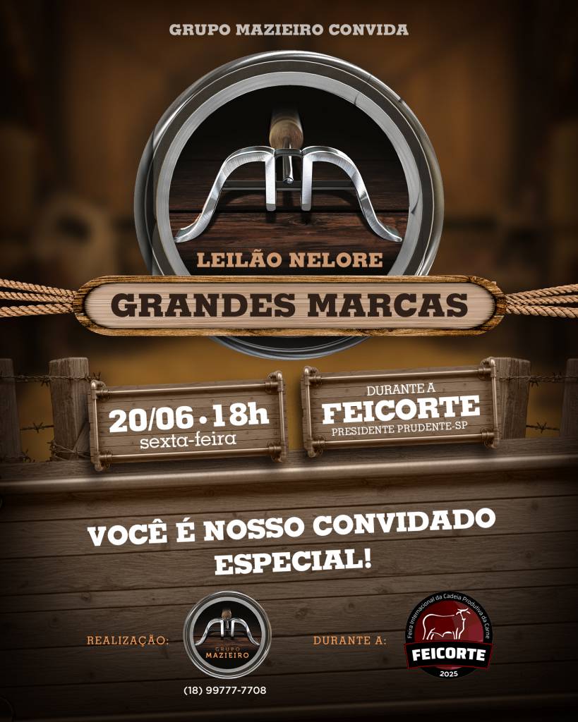 Leilão Nelore Grupo Mazieiro e Convidados hoje às 19h30 no Canal do Boi 