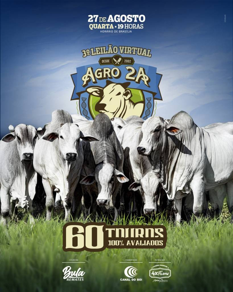 3º Leilão Virtual Agro 2A hoje no Canal do Boi