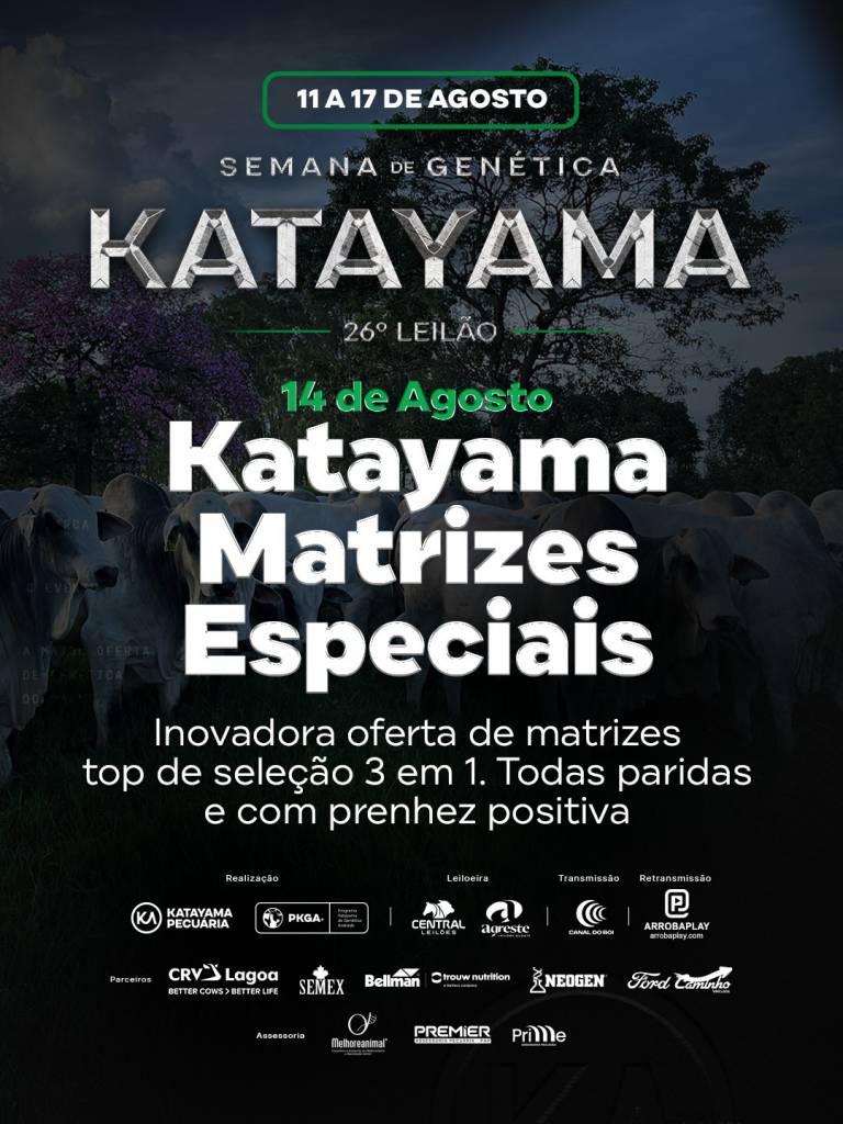 Katayama oferta matrizes especiais hoje às 19h no Canal do Boi 