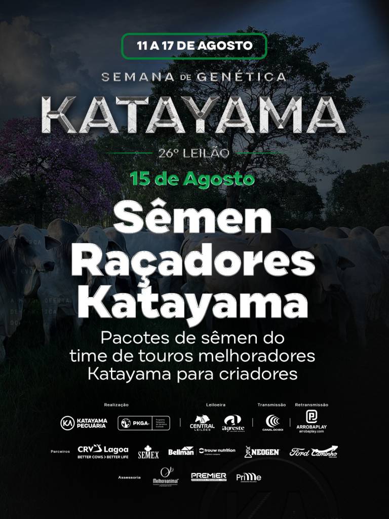 Katayama oferta sêmen raçadores hoje às 19h no Canal do Boi