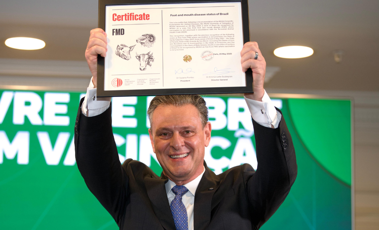 Reconhecimento do Brasil como país livre de febre aftosa sem vacinação pela OMSA 