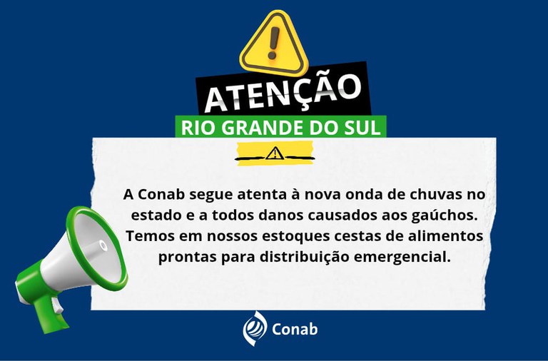 Conab diz estar pronta para uso emergencial de cestas de alimentos para Rio Grande do Sul
