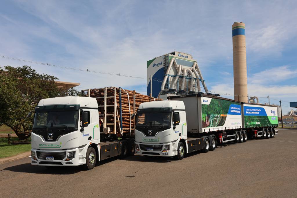 Bracell investe R$ 3,5 mi em projeto com caminhões elétricos de 74 toneladas e marca avanço histórico na logística verde do setor