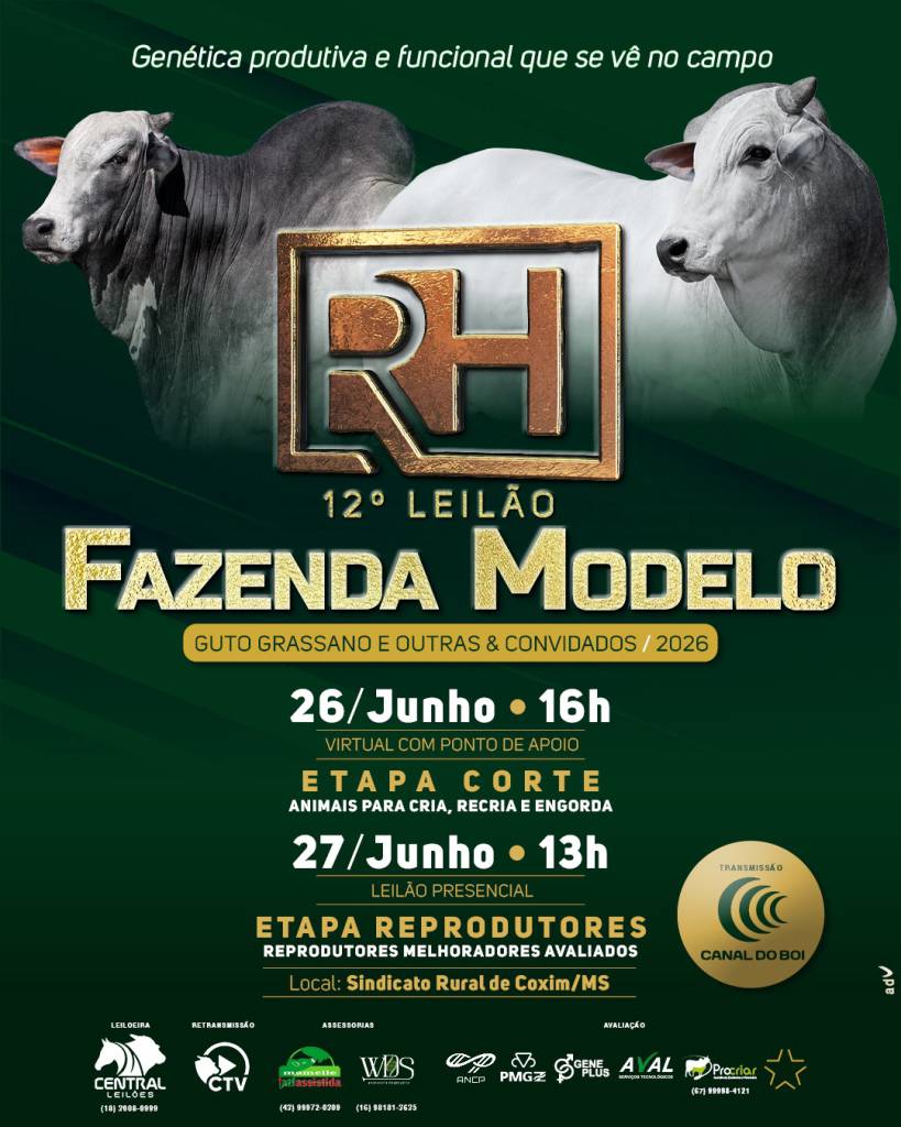Central Leilões realiza nesta sexta-feira o 12º Leilão Fazenda Modelo – Etapa Corte