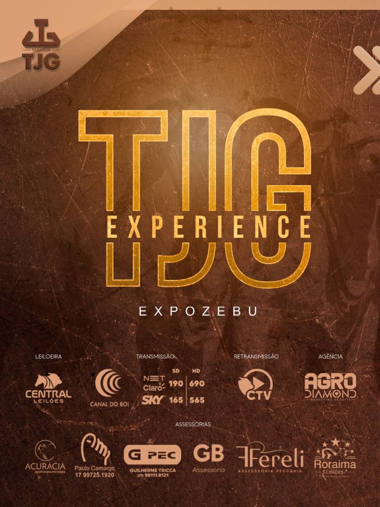 3º Leilão TJG Experience hoje às 20h no Canal do Boi
