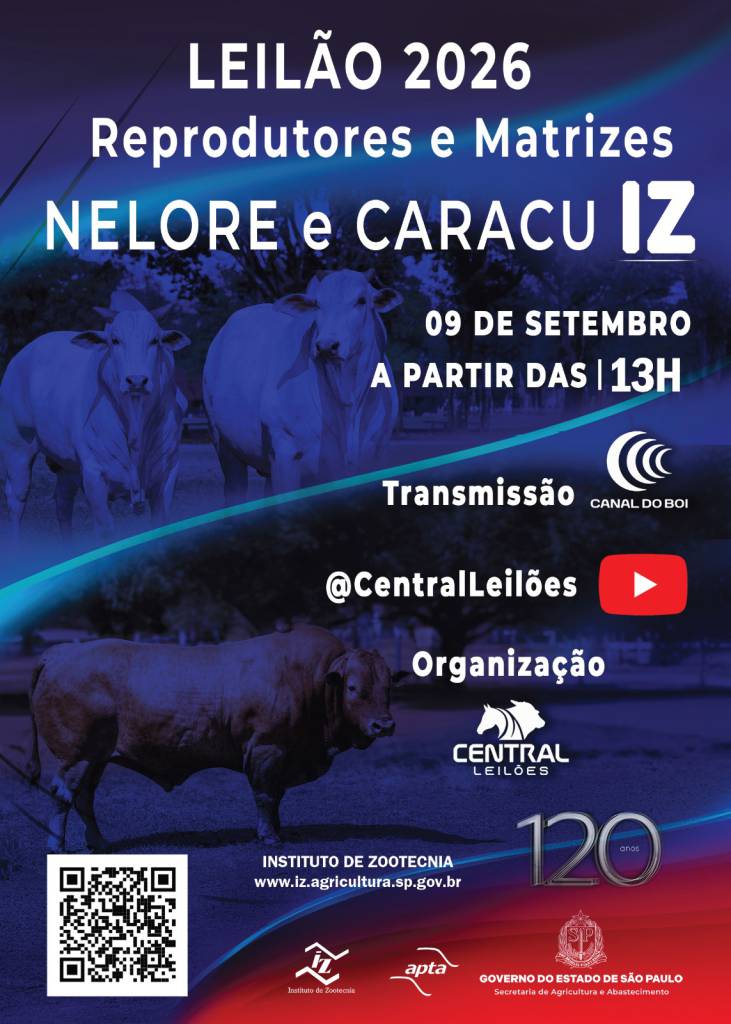 Leilão de Reprodutores e Matrizes Nelore e Caracu IZ hoje às 13h no Canal do Boi