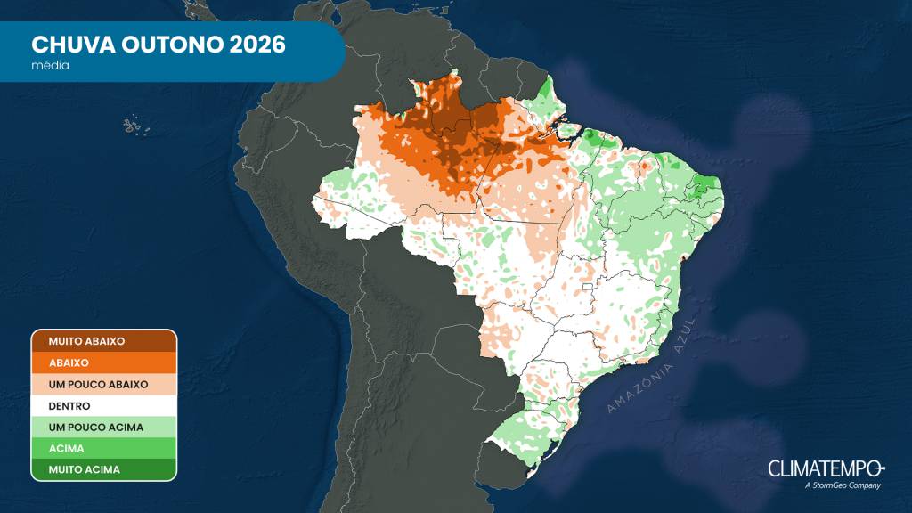 Outono começa com pancadas de chuvas expressivas no Centro-Sul do Brasil 