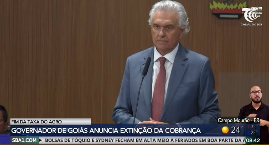 Governador de Goiás anuncia extinção da cobrança do Fundeinfra