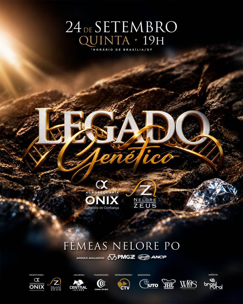 Leilão Virtual Legado Genético Ônix e Zeus oferta fêmeas nelore PO avaliadas nesta quinta-feira no Canal do Boi