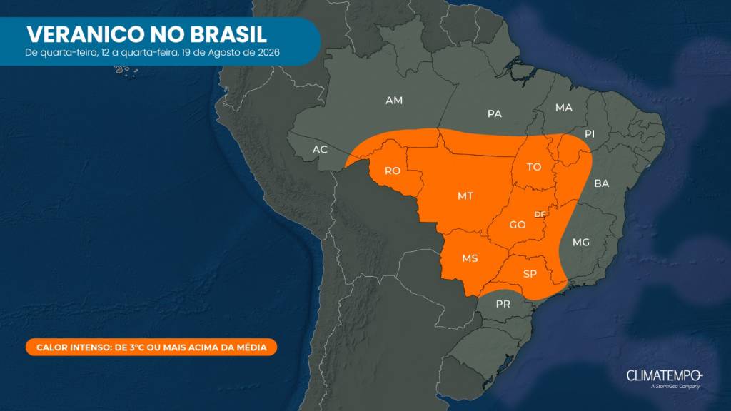 Veranico e El Niño devem manter as máximas acima de 32ºC no Brasil Central