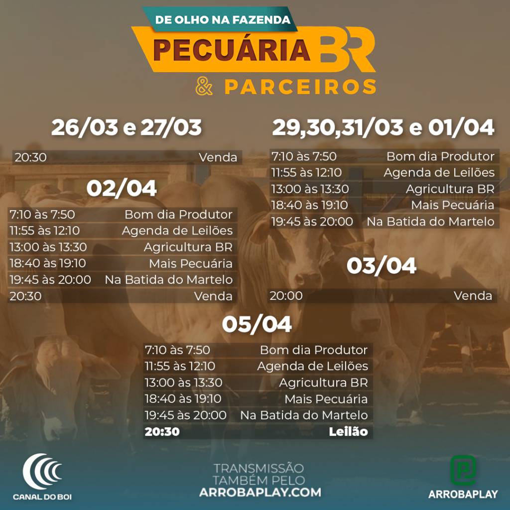 De Olho na Fazenda Pecuária BR e Parceiros disponibiliza animais com alto padrão genético